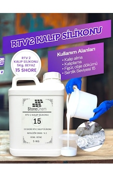 Yüksek Kalite 1. Sınıf Rtv 2 Kalıp Silikonu 15 Kg Beyaz 5 Shore 5 KG