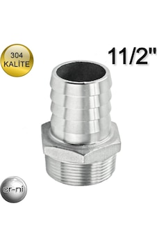 Paslanmaz Krom 11/2'' Hortum Rekoru(Hortum Ucu) 304 Kalite Paslanmaz Krom 11/2'' Hortum Rekoru(Hortum Ucu) 304 Kalite
