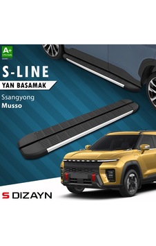 S-dizayn Ssangyong Musso Elektrikli S-line Aluminyum Yan Basamak 223 Cm 2025 Üzeri A+ Kalite