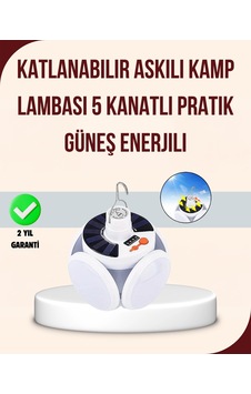 Katlanabilir Güneş Enerjili Led Kamp Lambası Usb Şarjlı Beyaz Katlanabilir Güneş Enerjili Led Kamp Lambası Usb Şarjlı Beyaz