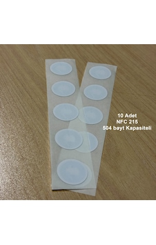 Beyaz Nfc Etiket Ntag215 25mm - 10 Adet - Bisiparisver