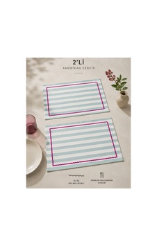 Mint Çizgili Fuşya Biyeli Amerikan Servisi 2'li Set 33x44 Cm Sofra Ve Masa Düzeni Dekoru Mint - 887012161 Mint Mint Çizgili Fuşya Biyeli Amerikan Servisi 2'li Set 33x44 Cm Sofra Ve Masa Düzeni Dekoru Mint - 887012161 Mint