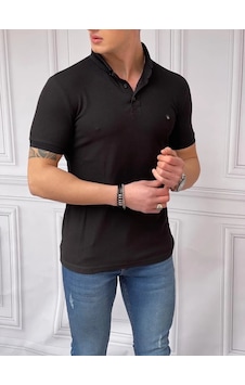 Modefendi Slim Fit Düğme Detaylı Pamuk Örme Polo Yaka Tshırt Siyah Modefendi Slim Fit Düğme Detaylı Pamuk Örme Polo Yaka Tshırt Siyah