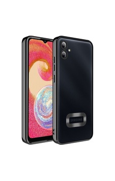 Galaxy A04e Kılıf Kamera Korumalı Logo Gösteren Zore Omega Kapak Siyah