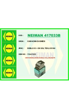 Bescher Cam Açma Düğmesi Doblo 05 Ön Sol Tekli Siyah Neıman 417033b 735417033 Bescher Cam Açma Düğmesi Doblo 05 Ön Sol Tekli Siyah Neıman 417033b 735417033