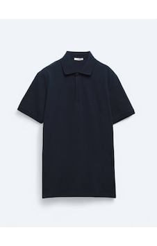 Kip Lacivert Düz Polo Yaka %100 Pamuk T-shirt Lacivert