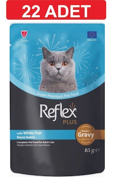 Reflex Gravy Sos İçinde Et Parçacıklı Beyaz Balıklı Yetişkin Kedi Maması 22 x 85 G Reflex Gravy Sos İçinde Et Parçacıklı Beyaz Balıklı Yetişkin Kedi Maması 22 x 85 G