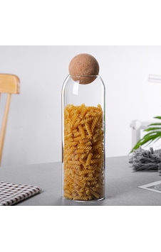 Qerhome Borosilikat Cam Mantar Kapaklı Kavanoz 1250 Ml 1 Adet Düz Şeffaf Qerhome Borosilikat Cam Mantar Kapaklı Kavanoz 1250 Ml 1 Adet Düz Şeffaf