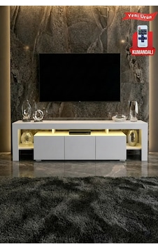 Kale Ledli Tv Ünitesi 200 Cm Beyaz Kale Ledli Tv Ünitesi 200 Cm Beyaz