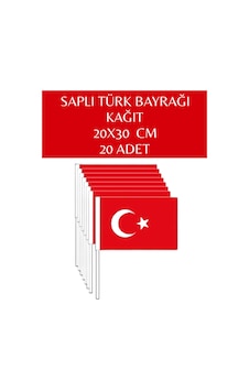 Büyük Boy 20 Adet Çubuklu Kağıt Türk Bayrağı Çıtalı Sopalı Saplı Ay Yıldız Baskılı Bayrak 20x30 Cm Büyük Boy 20 Adet Çubuklu Kağıt Türk Bayrağı Çıtalı Sopalı Saplı Ay Yıldız Baskılı Bayrak 20x30 Cm