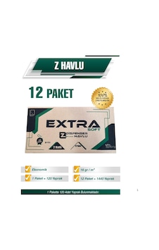 Ermet Extra Z Kağıt Havlu 12 Paket 1440 Yaprak