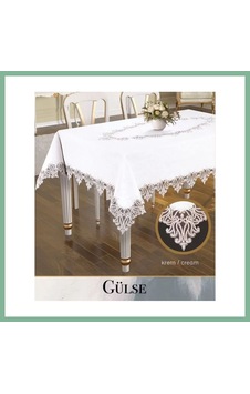 Bşkvirgo Keten Dantelli Gülse Model 155x220 Cm Krem Yemek Masası Örtüsü Dekoratif Tasarım Bsk2026 Bşkvirgo Keten Dantelli Gülse Model 155x220 Cm Krem Yemek Masası Örtüsü Dekoratif Tasarım Bsk2026