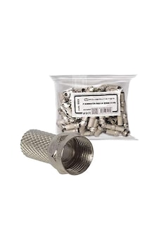 Sl-f186 S-link Sl-f186 18mmx8 Rg6 50 Li Paket Erkek Connector, Beyaz