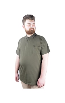 Mode Xl Büyük Beden T-Shirt Polo Likralı Süprem Cepli 21558 Haki Mode Xl Büyük Beden T-Shirt Polo Likralı Süprem Cepli 21558 Haki