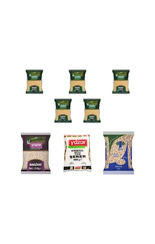 Yazar Fasulye 5 KG + Toz Şeker 5 KG +Nohut 5 KG + Aşurelik Buğday 5 KG Yazar Fasulye 5 KG + Toz Şeker 5 KG +Nohut 5 KG + Aşurelik Buğday 5 KG