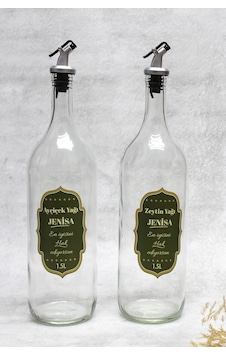 2 Adet Akıtmaz Şeffaf Cam 1500ml Etiketli Yağlık Yağdanlık 2 Adet Akıtmaz Şeffaf Cam 1500ml Etiketli Yağlık Yağdanlık