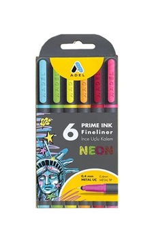 Adel Prime Ink Fineliner 6'lı Neon Adel Prime Ink Fineliner 6'lı Neon