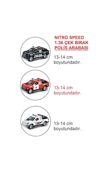 Nıitro Speed 1:36 Çek Bırak Polis Arabası 3'lü Siyah, Kırmızı, Beyaz Nıitro Speed 1:36 Çek Bırak Polis Arabası 3'lü Siyah, Kırmızı, Beyaz