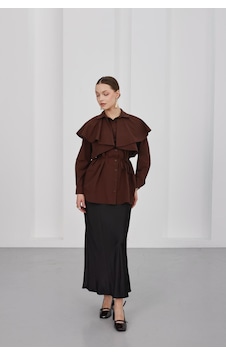 Storm Wear Yaka Detaylı Kadın Gömlek Kahverengi Storm Wear Yaka Detaylı Kadın Gömlek Kahverengi