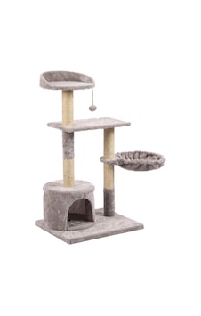 Tommy Çok Katlı Lüks Kedi 46x46x116 Evli Tırmalama Gri Tommy Çok Katlı Lüks Kedi 46x46x116 Evli Tırmalama Gri