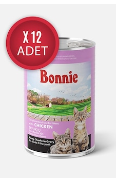 Bonnie Tavuklu Sos İçinde Et Parçacıklı Yavru Kedi Konservesi 12 x 400 G Bonnie Tavuklu Sos İçinde Et Parçacıklı Yavru Kedi Konservesi 12 x 400 G