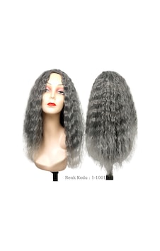 Afro Su Dalgası Peruk Fiber Sentetik Siyah Açık Gri Ombre 1-1001A Afro Su Dalgası Peruk Fiber Sentetik Siyah Açık Gri Ombre 1-1001A