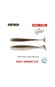 Keitech Easy Shiner 8.9cm 3.5" 417 Gold Flash Minnow Kokulu Silikon Balık Keitech Easy Shiner 8.9cm 3.5" 417 Gold Flash Minnow Kokulu Silikon Balık