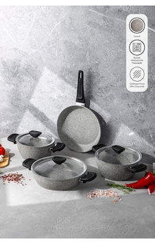 Fortis Granit 7 Parça Tencere Seti Gri Fortis Granit 7 Parça Tencere Seti Gri