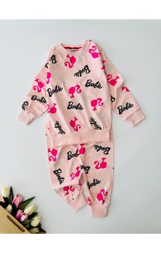 Miniğimin Cicileri Barbie Karakterli Penye Pijama Takımı - Pembe Pembe Miniğimin Cicileri Barbie Karakterli Penye Pijama Takımı - Pembe Pembe