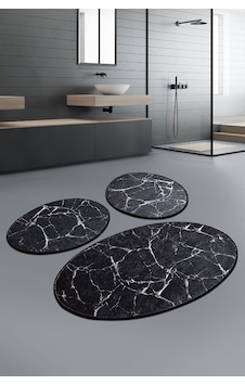 Marble Siyah Djt 3 Lü Set Banyo Paspası Klozet Takımı Siyah Marble Siyah Djt 3 Lü Set Banyo Paspası Klozet Takımı Siyah