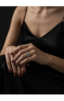 Valmont Accessories Kadın Gümüş Renk Beyaz Taşlı Çok Sıralı Geometrik Yüzük Valmont Accessories Kadın Gümüş Renk Beyaz Taşlı Çok Sıralı Geometrik Yüzük