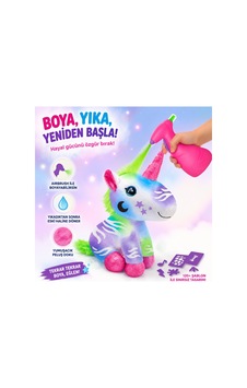 Airbrush Peluş Unicorn - Yıkanabilir Ve Tekrar Boyanabilir Sihirli Peluş Oyuncak Seti Beyaz - 889982747 Beyaz