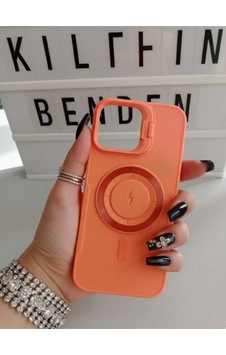Apple Uyumlu iPhone 13 / 14 Magsafe Ve Standlı Kılıf Modeli Turuncu Apple Uyumlu iPhone 13 / 14 Magsafe Ve Standlı Kılıf Modeli Turuncu
