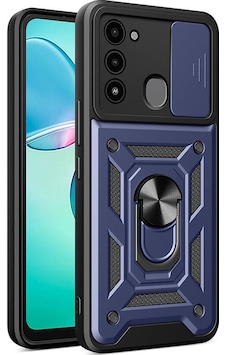 Noktaks - Tecno Spark 8c Uyumlu - Kılıf Yüzüklü Stand Olan Kamera Korumalı Sürgülü Vega Kapak - T32073 - Mavi Mavi Noktaks - Tecno Spark 8c Uyumlu - Kılıf Yüzüklü Stand Olan Kamera Korumalı Sürgülü Vega Kapak - T32073 - Mavi Mavi