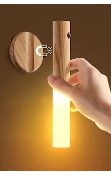 Lexroo Sensörlü Şarjlı Led Duvar Lambası Ahşap Görünümlü Mıknatıs Gün Işığı Lexroo Sensörlü Şarjlı Led Duvar Lambası Ahşap Görünümlü Mıknatıs Gün Işığı