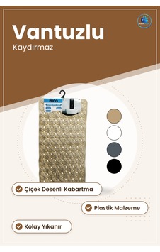 Kaydırmaz Banyo Paspası Vantuzlu Çiçek Desenli Kabartmalı Küvet P çok renkli