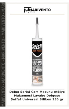 Delux Serisi Cam Macunu Atölye Malzemesi Lavabo Dolgusu Şeffaf Universal Silikon 280 Gr
