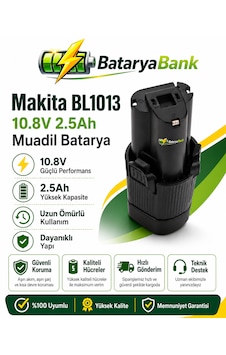 Bataryabank Makita Bl1013 Uyumlu 10.8v 2.5ah 2500mah Li-ion Muadil Matkap Bataryası Bataryabank Makita Bl1013 Uyumlu 10.8v 2.5ah 2500mah Li-ion Muadil Matkap Bataryası