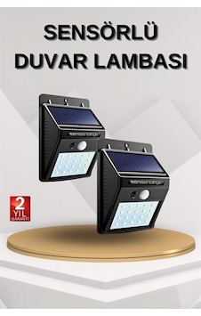 Solar Sensörlü Duvar Lambası Bahçe Lamba 20 Semeglbl - 42 Led Işık
