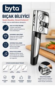 Profesyonel Bıçak Bileyici El Tipi Tungsten Çelik Bıçak Keskinleştirme Aparatı Ergonomik Saplı