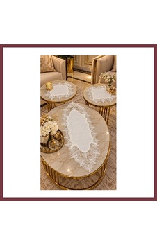 Storeşahin 3 Parça Krem Gardenya Keten Runner Seti - Dantelli Sehpa, Konsol Ve Vitrin Örtüsü Takımı Shn0720 Storeşahin 3 Parça Krem Gardenya Keten Runner Seti - Dantelli Sehpa, Konsol Ve Vitrin Örtüsü Takımı Shn0720