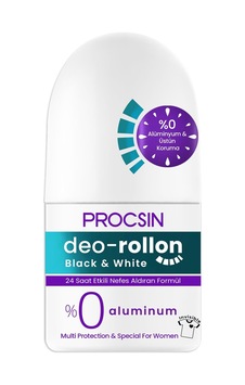 Procsin Black White Kadın Roll-on Deodorant 70 Ml 24 Saat Etkili Alüminyumsuz Nefes Alan