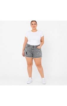 Zanessi Fashıon Zanessi Büyük Beden Denim Şort Kedi Nakışlı Pamuklu Elastan Yazlık Kadın Jean Şort Siyah Zanessi Fashıon Zanessi Büyük Beden Denim Şort Kedi Nakışlı Pamuklu Elastan Yazlık Kadın Jean Şort Siyah
