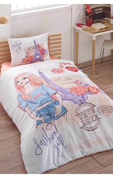 Kristal Taç Kristal Tek Kişilik Ranforce Nevresim Takımı - Fashion Kristal Taç Kristal Tek Kişilik Ranforce Nevresim Takımı - Fashion