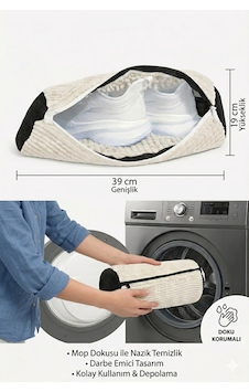 Ayakkabı Yıkama Çantası Özel Makarna Kumaş Fermuarlı Büyük Boy Mikrofiber Saklama Çantası Diğer