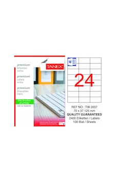 Tw-2037 70x37.125m Laser Etiket 100lü- Tw-2037 70x37.125m Laser Etiket 100lü-