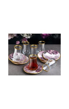 Petunia 6 Kişilik Seramik Tabaklı Çay Bardağı Takımı Seti Çok Renkli Petunia 6 Kişilik Seramik Tabaklı Çay Bardağı Takımı Seti Çok Renkli