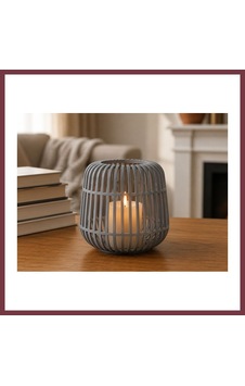 Storeşahin 3d Baskı Modern Kafes Tasarımlı Dekoratif Mumluk - Tealight Mumluk, Masaüstü Ev Ve Ofis Dekoru-gri Shn0720 Storeşahin 3d Baskı Modern Kafes Tasarımlı Dekoratif Mumluk - Tealight Mumluk, Masaüstü Ev Ve Ofis Dekoru-gri Shn0720