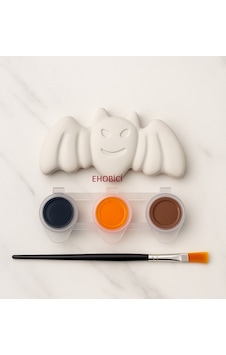Ehobici Taş Boyama Seti Halloween Yarasa 3 Renk Akrilik Boya 5ml + Fırça