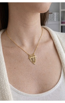 Çelik Gold Lacivert Taşlı Serenay Aleta Kolye -kararma Yapmaz Altın 10std Çelik Sarı Çelik Gold Lacivert Taşlı Serenay Aleta Kolye -kararma Yapmaz Altın 10std Çelik Sarı